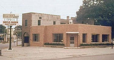 An old building from the 1950s. The original building for Doyle and Ogden Insurance